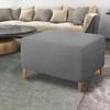 1PC Rectangle Protector Elastic Jacquard All-inclusive Ottoman Cover Solid Color Home Decor Anti Slip Footstool Cover