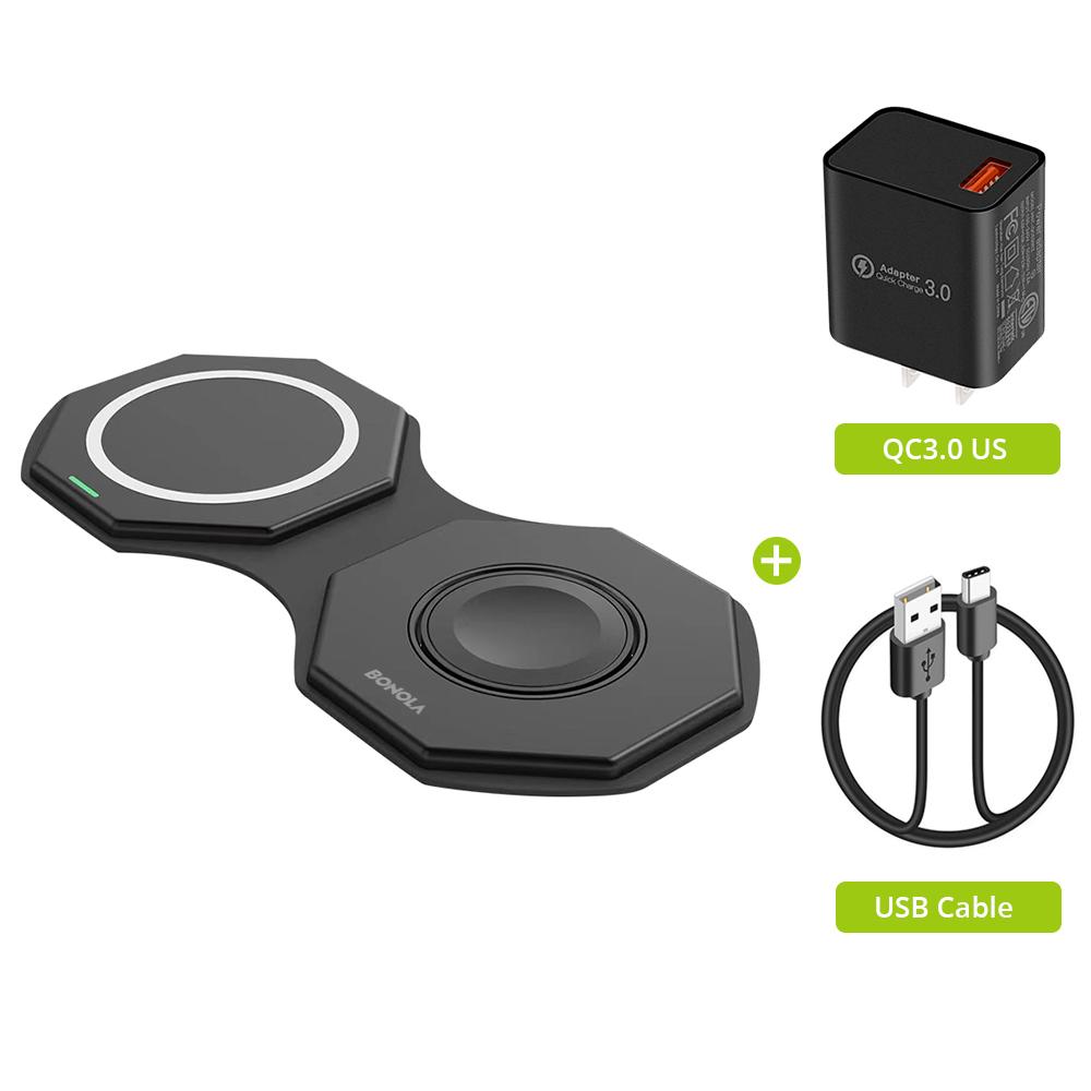 Foldable 2 In 1 Wireless Charger Pad For Apple Watch Ultra/8 15w Magnetic Wireless Charging For Iphone 11/12/13/14 Pro