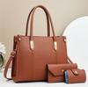 2026 New Women's Solid Color Three-piece Fashion Atmospheric Shoulder Bag Large Capacity Crossbody Women's Bag Straight Hair