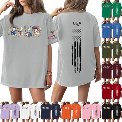 Women's Casual Fashion Round Neck Casual Print Short Sleeve T-Shirt Top