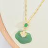 Jade Necklace Female Guochao Court Style Versatile Hetian Jade Ruyi Safety Lock Pendant Jewelry