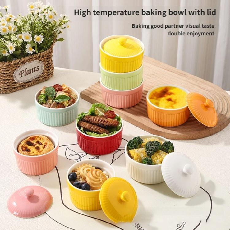 Miniature Covered Porcelain Ramekin Oven Safe Pottery Bowl For Daily Cooking And Meal Preparation
