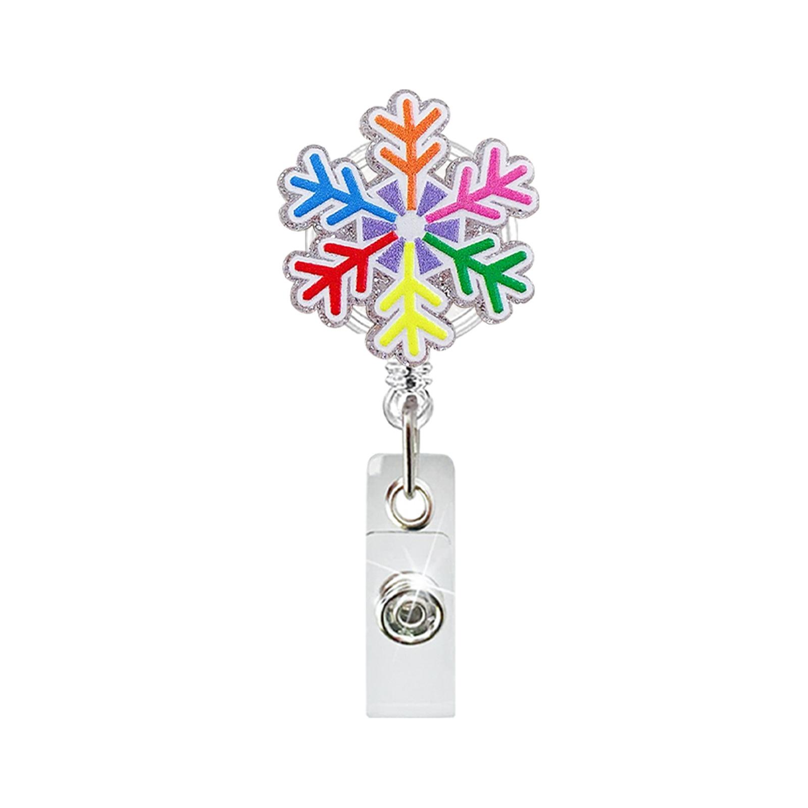 

Acrylic Badge Reel Lightweight Retractable Badge Holder Christmas Badge Holder Compact For Schools Office Workers Exhibitions