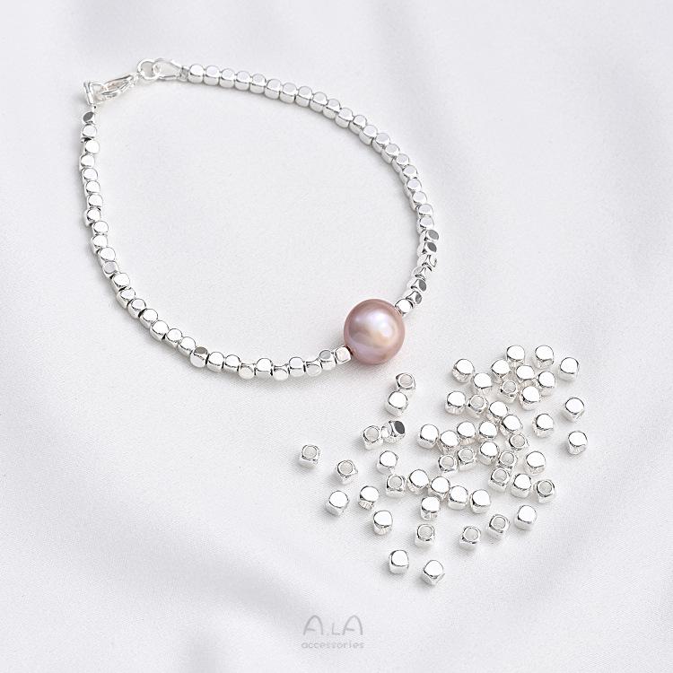 14K Gold Filled Faceted Square Bead Spacers for DIY Jewelry Bracelet and Earring Making