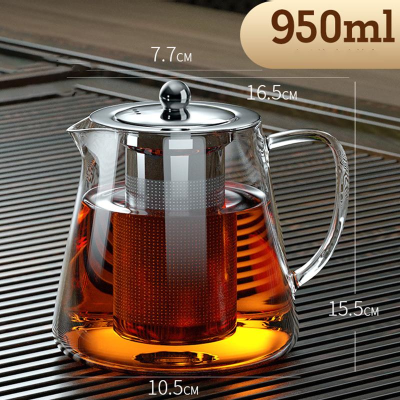 Heat Resistant Glass Teapot with Stainless Steel Tea Strainer High Heat Resistant Infuser Flower Kettle Kung Fu Tea Pots