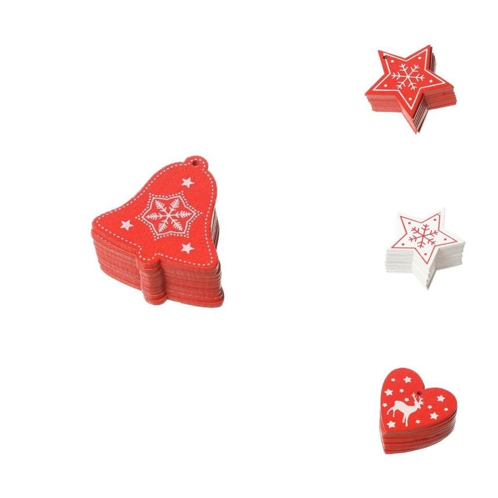 Charming 10pcs Wooden Christmas Tree Ornaments For Festive Home Decor