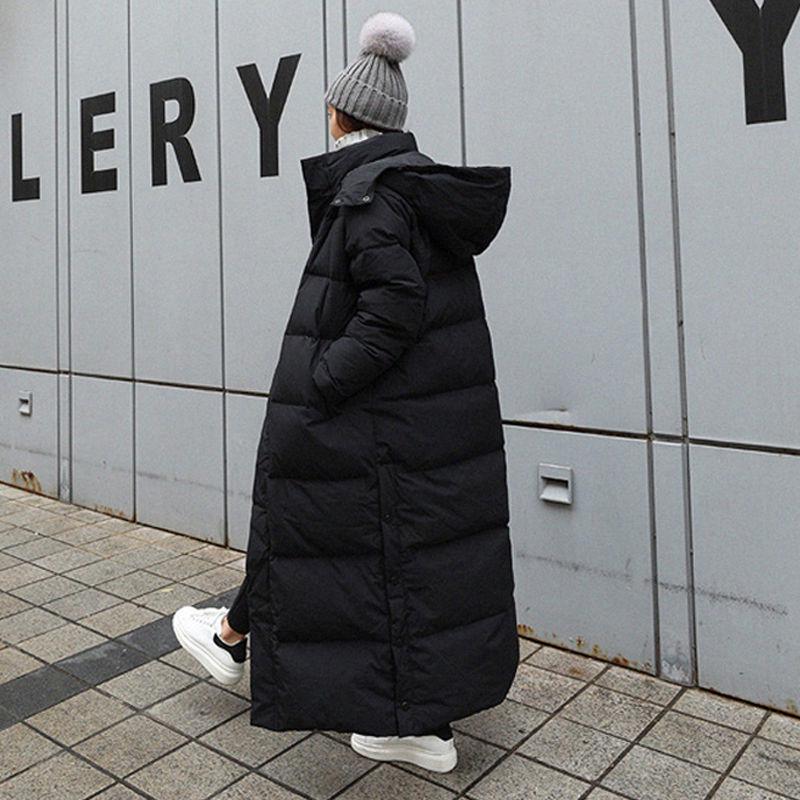 Korean Style Winter 2025 Women's Thick Over-the-Knee Cotton Coat