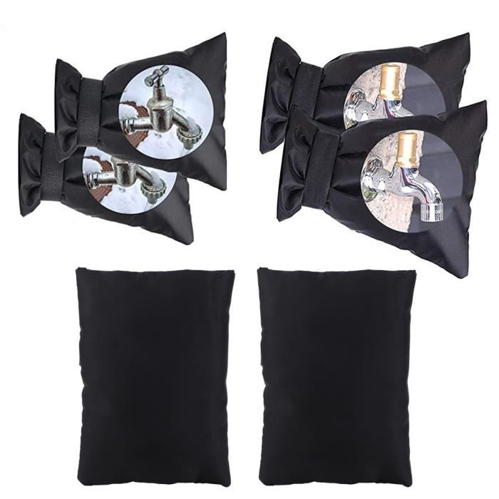 Zerone Winterschutz-Hahnbeutel 2 Stück Schwarz Oxford-Gewebe Abdeckung für Außenwasserhahn Winter Frostschutz Werkzeuge