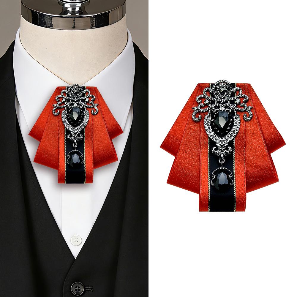 Men's Rhinestone Flower Bow Tie for Formal Events