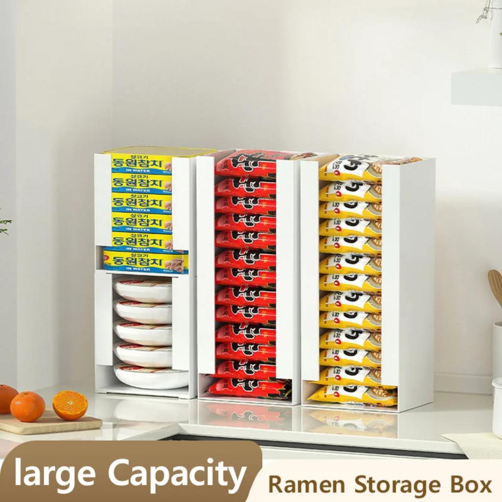 Ramen Storage Box Kitchen Instant Noodle Cup Tissue Storage Bins Facial Mask Storage Box Multi-function Tabletop Organizer