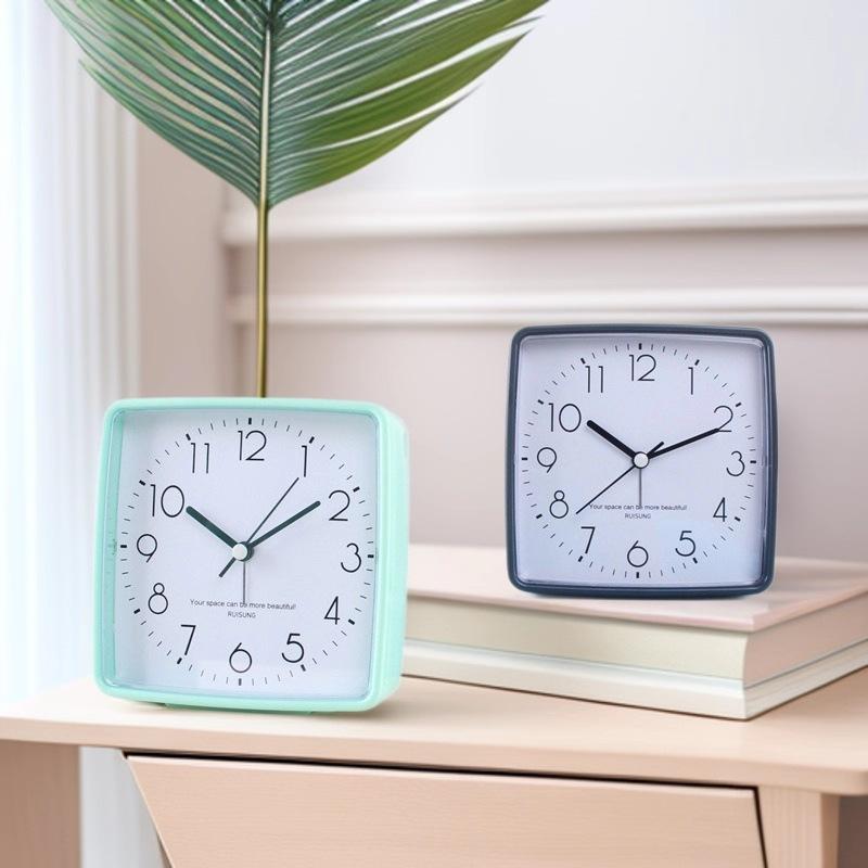 Creative Square Alarm Clock Student Dormitory Clock Simple Children's Bedroom Desktop Clock Super Sound Wake-up Clock