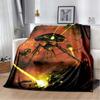 Krieg der Welten Retro Alien UFO Druck Flanell Überwurfdecke Warm Sofa Bett Heimdeko Fan Geschenk