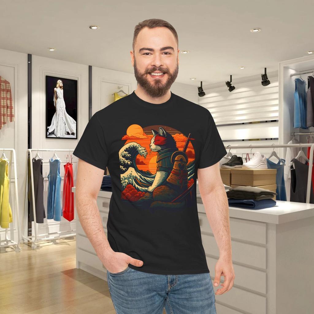 Retro samurai cat T- Shirt