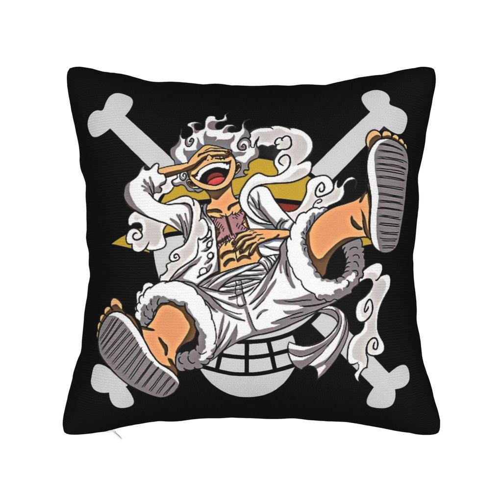 Luffy Gear Luffy Anime Anime Square Pillow Case Cushion Cover Custom Polyester Decorative Pillowcase for Sofa Xcm