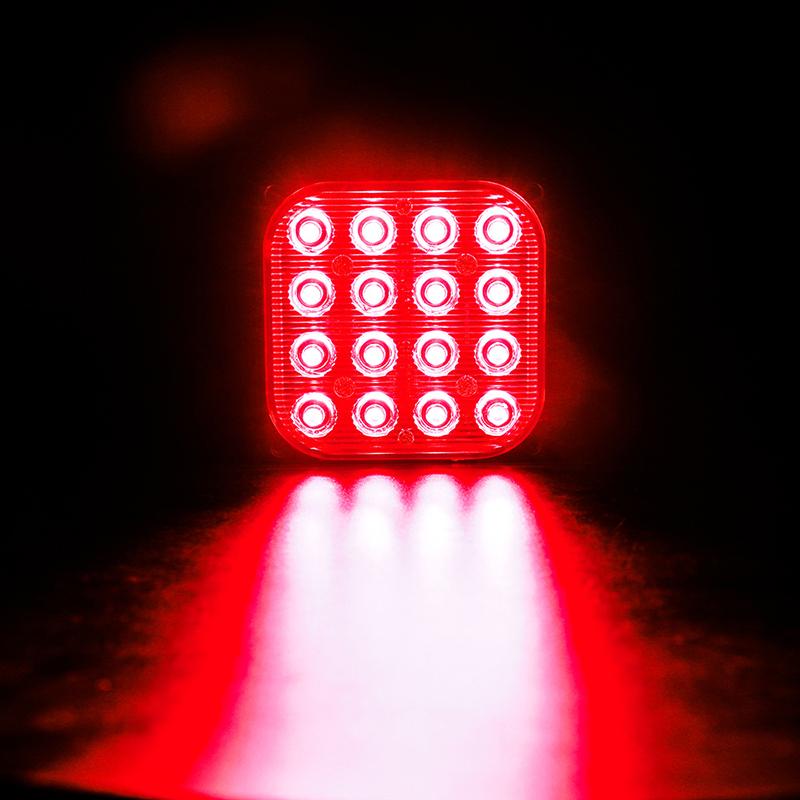 

1x светодиодный стробоскопический предупреждающий световой сигнал, стробоскопическая решетка, вспышка, грузовик, светофор, 12-24 В, автомобильный свет, квадратные боковые огни красный