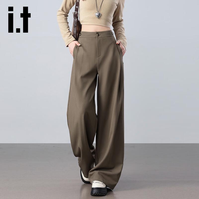 Izzueit Women's Loose Straight Leg Trousers