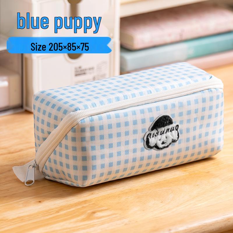 

High-Capacity Cartoon Stationery Bag with Removable Card Holder, Organized Storage Grid, Perfect for Students