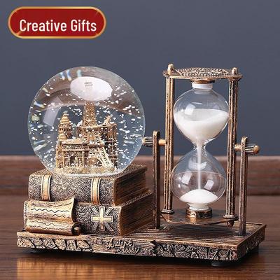 Kristallkugel Spieluhr Retro Sanduhr Timer: Elegantes Geburtstagsgeschenk für Mädchen und Stilvolle Heimdekoration.