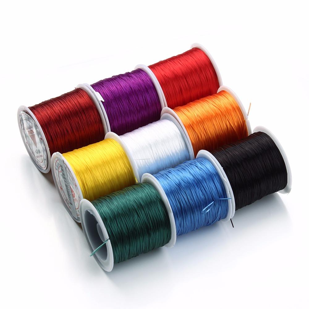 LOULEUR 1 Rolls/lot 10 Colors Elastic Cords Stretch Beading Wire/Cord/String/Thread for DIY Bracelets Jewelry Making Materials