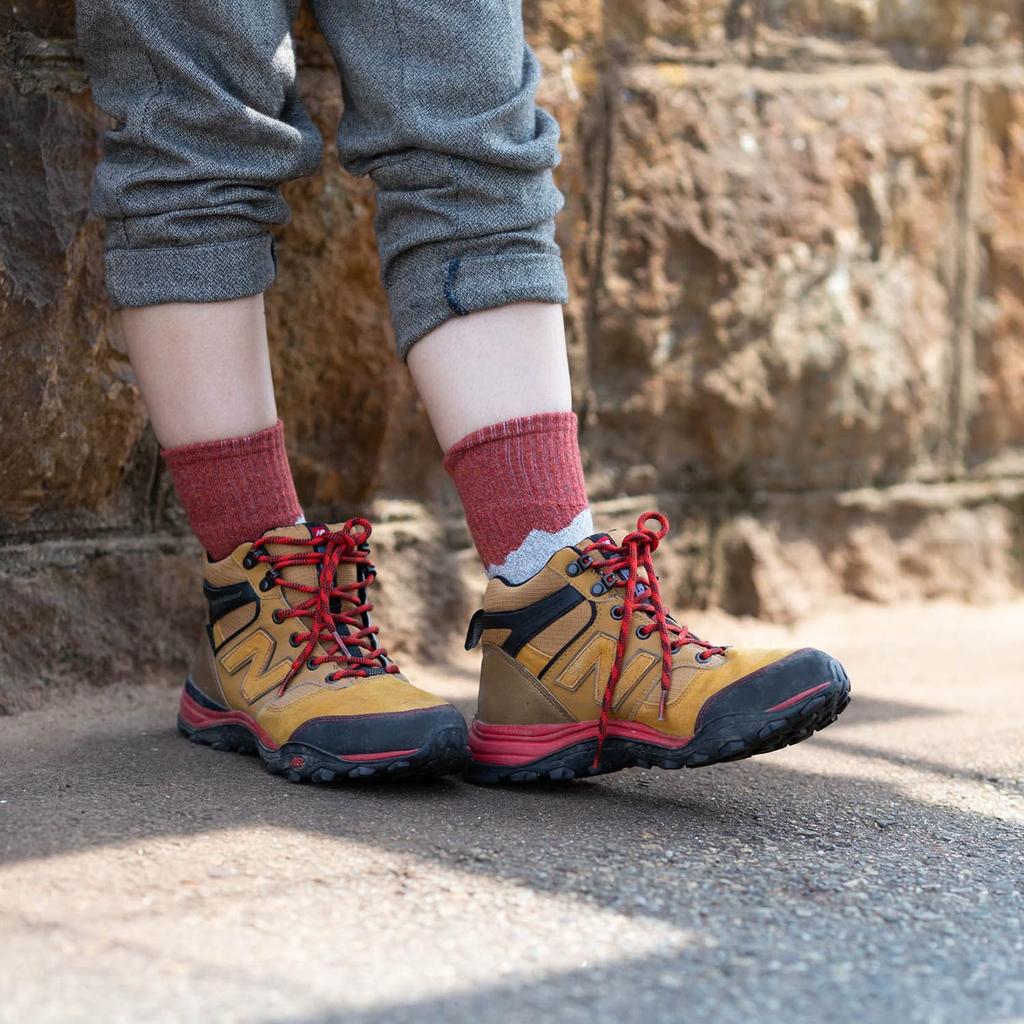 [Chiyoji's Socks] Men's Takamiyama Trekking Socks, 2 Pairs, 25-27cm, Light Brown & Dark Purple, Made in Japan