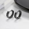 Simple and Fashionable Black Zircon Ear Buckles Earrings, Female Trendy Men and Women Personalized Hip Hop Ins Style Black Earrings Are Cool