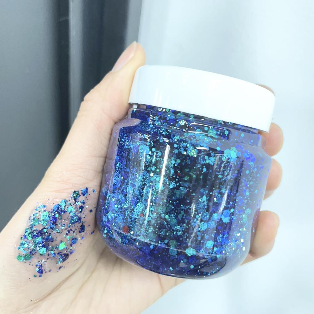 Hello Sweet Hair Glitter Gel – Jasná barva, Křišťálová tekutina pro jevištní líčení a styling