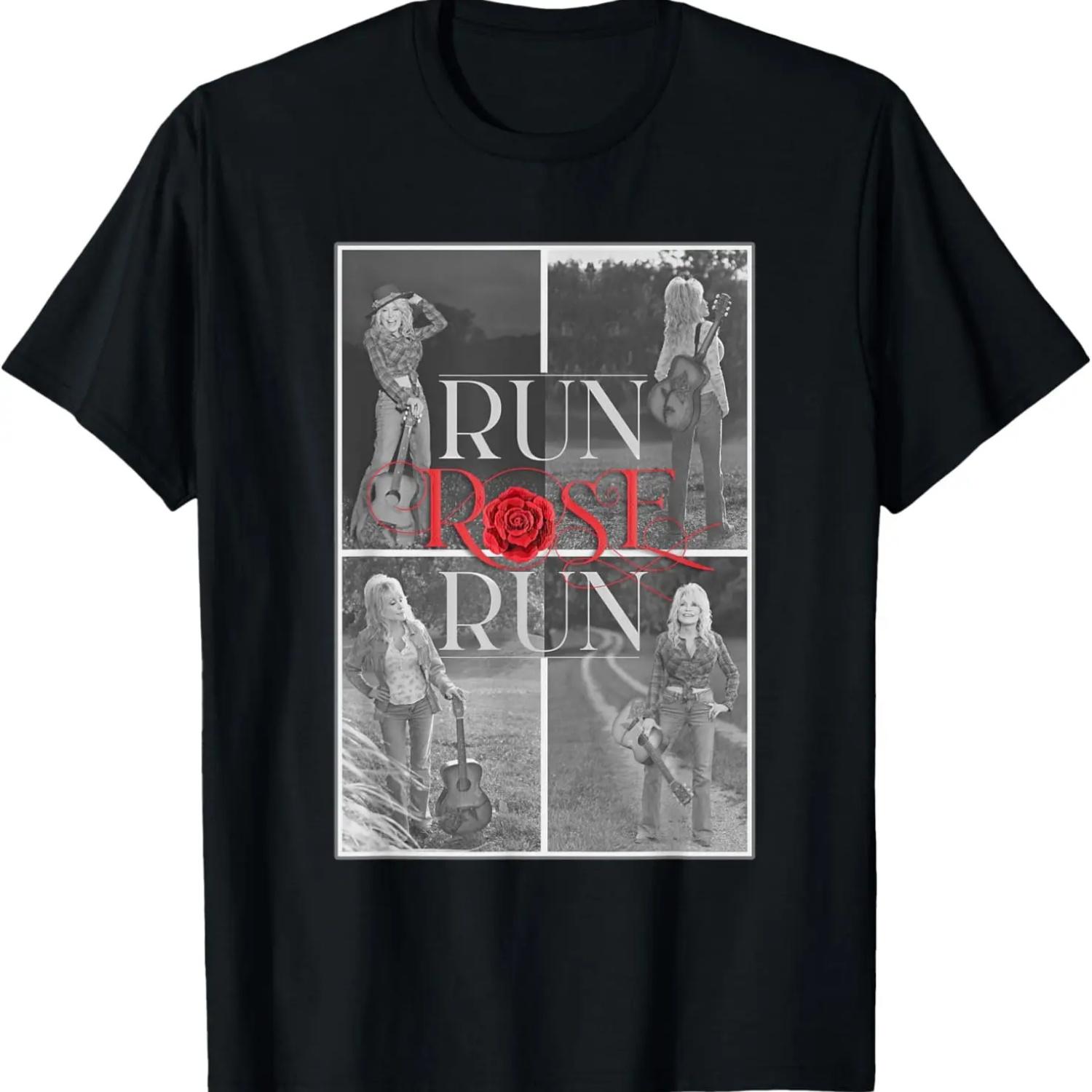 

Run Rose Run Black and White Dolly Parton T-Shirt S чёрный