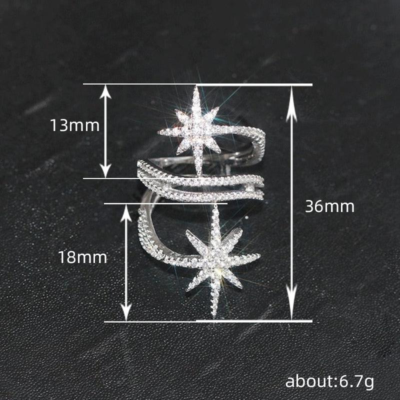Light Luxury Niche Ring, Personalized Micro-Star Ring, Multi-Layer Surrounding Geometric Exquisite Jewelry
