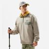 Li Ning Comfortable Breathable Fleece Warm Sweatshirt With Letter Stand Collar Men Sweatshirt Dusty-Gray AWDUA17-6