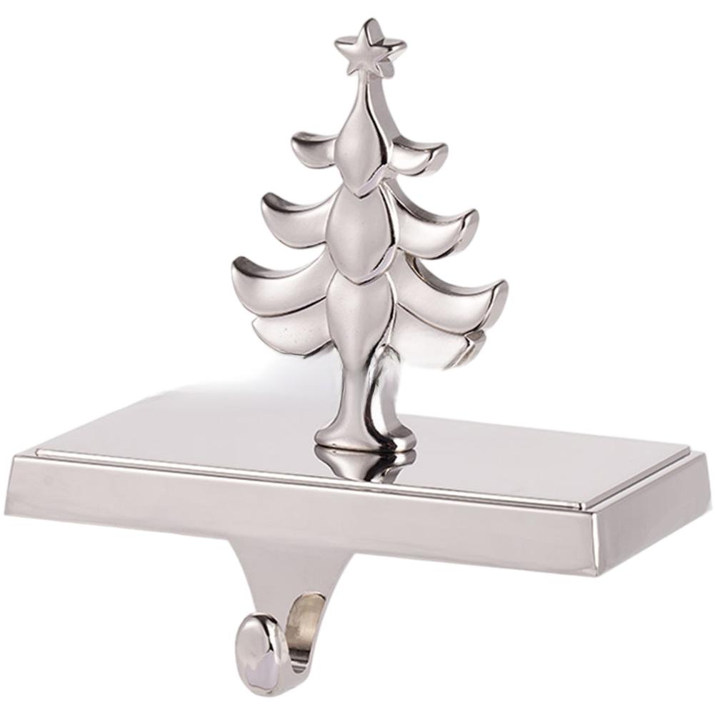 

Stocking Hanger with Iron Base for Fireplace Mantel Designed for Secure Display of Several Christmas Stockings