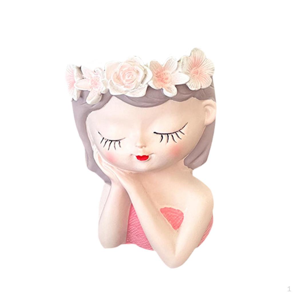 Fairy Head Flower Pot Creative Holder for Photos in Garden Or Party Settings