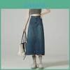 Gonna in denim a trapezio con lavaggio vintage per un look casual autunnale