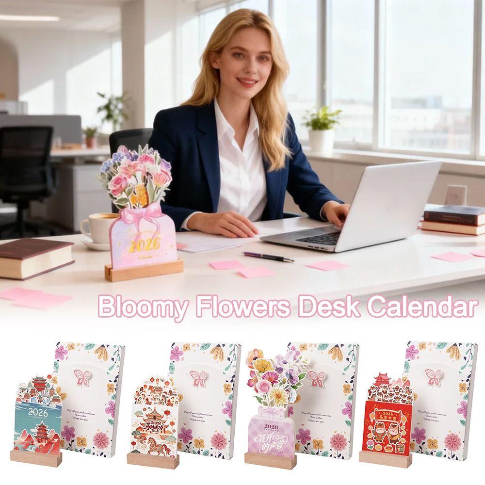 Detachable Base 2026 Desktop Calendar Vase Shaped Standing Calendar  for Table Desk Decor