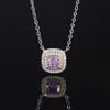 Autumn And Winter Jewelry Set High Carbon Diamond Ice Flower Cut Copper Inlaid Purple Diamond Set Main Stone 6 * 6