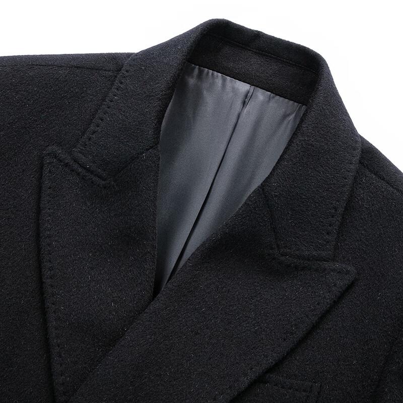 FAPAI Men's Double-Breasted Wool Blend Overcoat