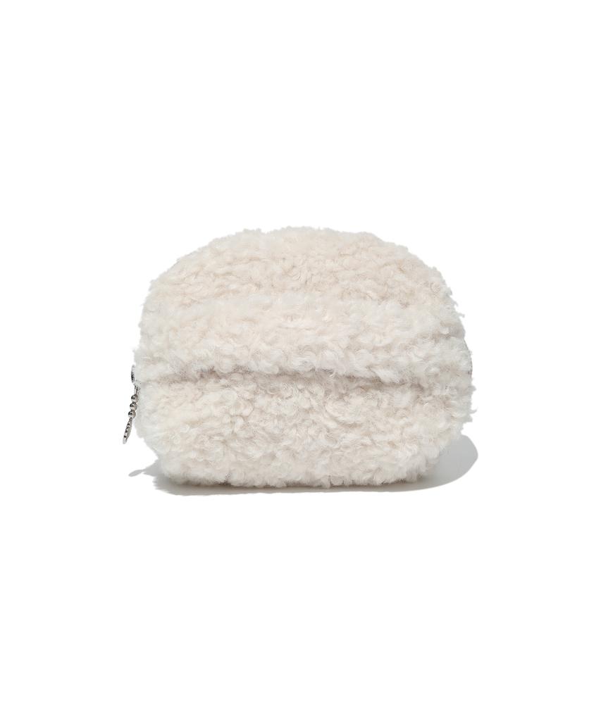 Covernat Woman Clover Heart Fluffy Pouch Ivory