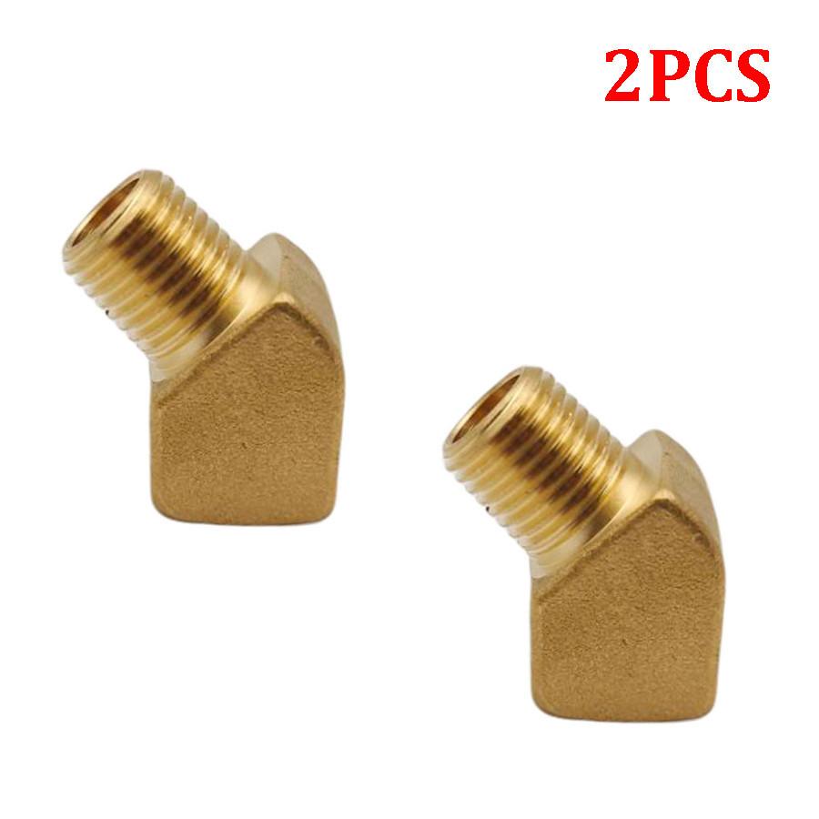 

New 2x Solid Brass Street Pipe 45 Degree Elbow 1/4 Male Female NPT Air Fuel Water