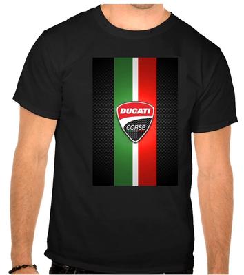 Ducati Corse Roller Logo Schwarzes T-Shirt -1267-