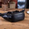 Nouveau sac banane pour le trajet quotidien - sac bandoulière noir pour hommes, sports de plein air, course à pied - sac de poitrine, sac ceinture en cuir PU souple, portefeuille
