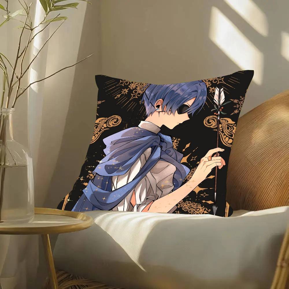 Ciel Phantomhive Anime Black Butler Pillow Case Fashion Square Pillowcase Bedroom Sofa Room Ins Decoration Leisure