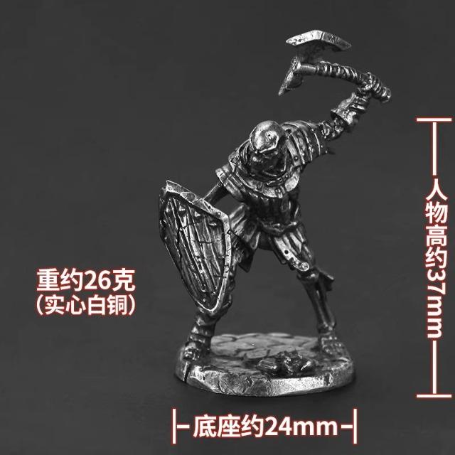 

Alloy Undead Skeleton Soldier Figures Ancient Warrior Model Board Game Chess Pieces Desktop Ornament Car Decor Gift