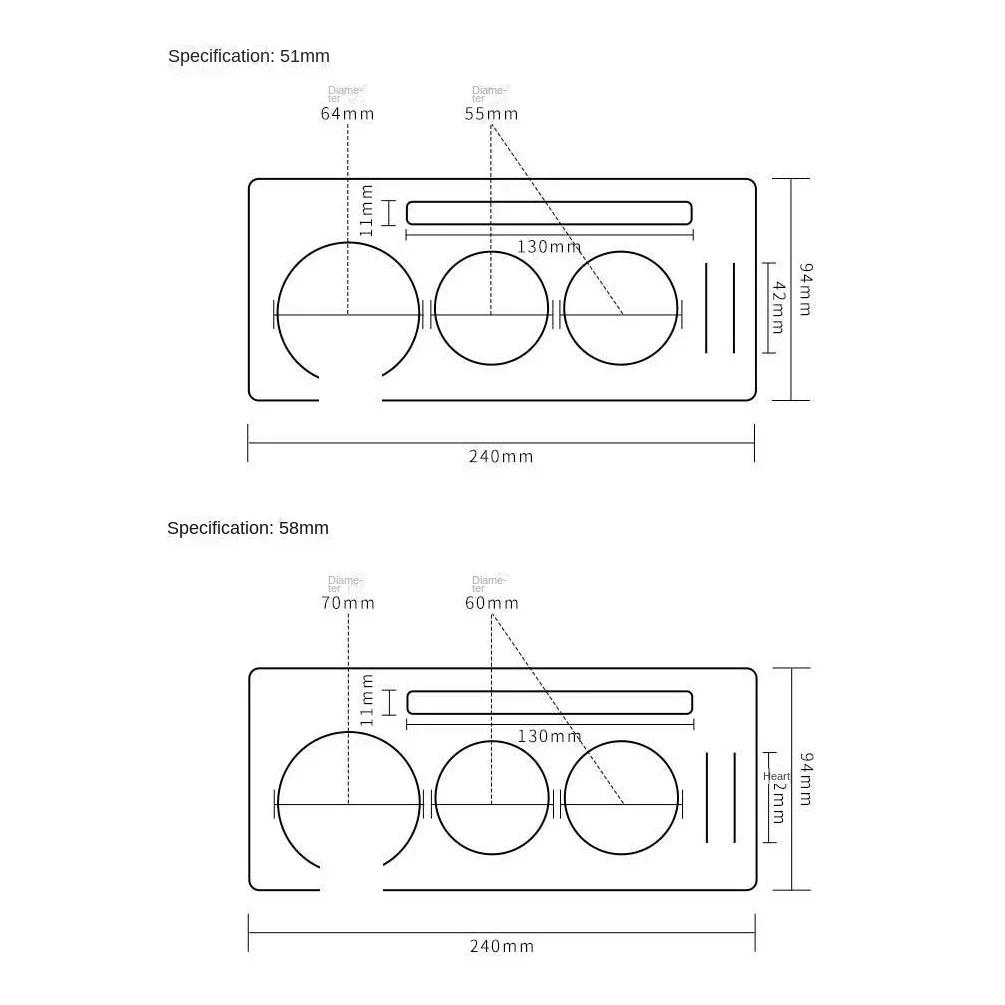 Soporte para prensador de café de 51/54/58 mm, mango de tela para café en polvo, base de madera, accesorios para café expreso, barra de almacenamiento, utensilios de barista