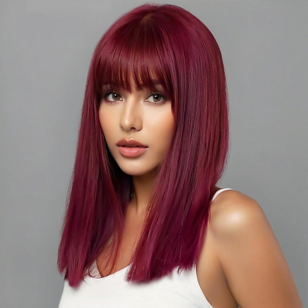 Red Synthetic Wigs Long Body Wavy Wig Natural Hairline Daily Red Hair Heat Resistant Fiber Smooth Party Cosplay Wig