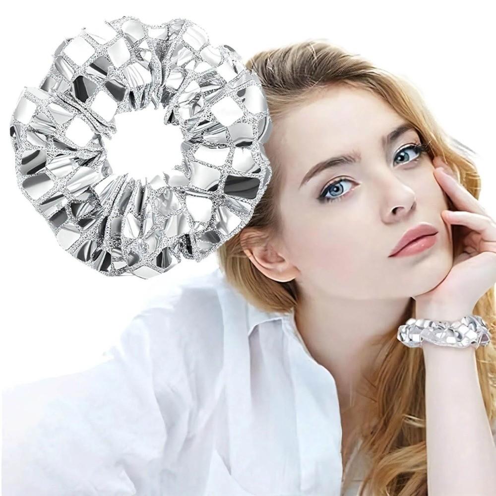 6pcs Square Sequin Rubber Bands Set Super Shiny Large Intestine Hair Tie Sequin Hair Rope  Party