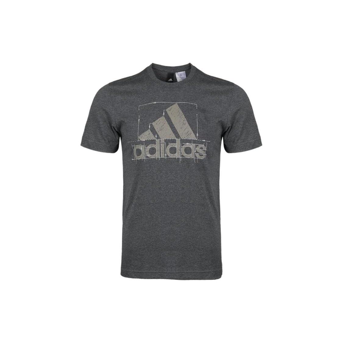 adidas Large Logo Athleisure Casual Sports Short Sleeve Gray Men s DI0291 L