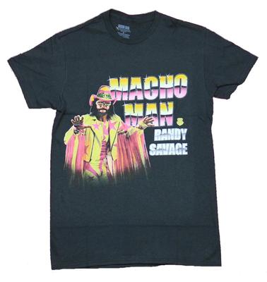 Uomo Macho Man Randy Savage In Abbigliamento da Wrestling Sfarzoso Maglietta Nera Nuova Piccola