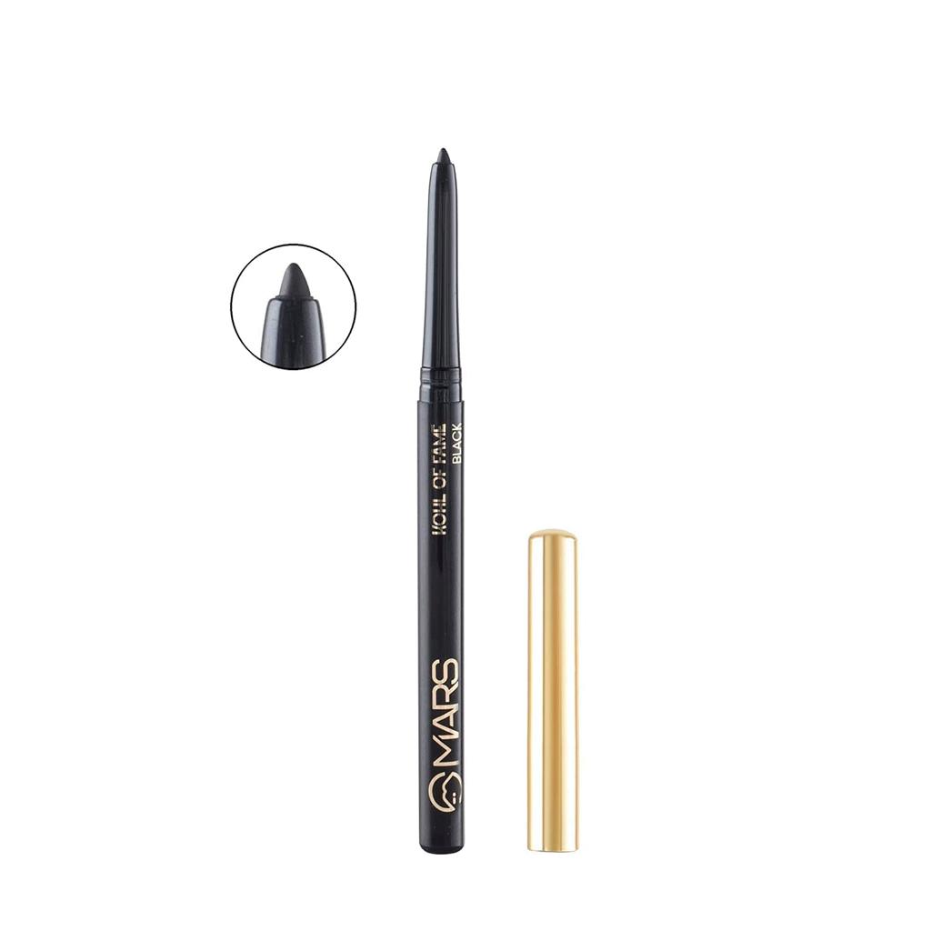 MARS Kohl of Fame Up To 12 Hours Stay Retractable Kajal | Smudgeproof and Waterproof | Long Lasting (0.35g) (Black)