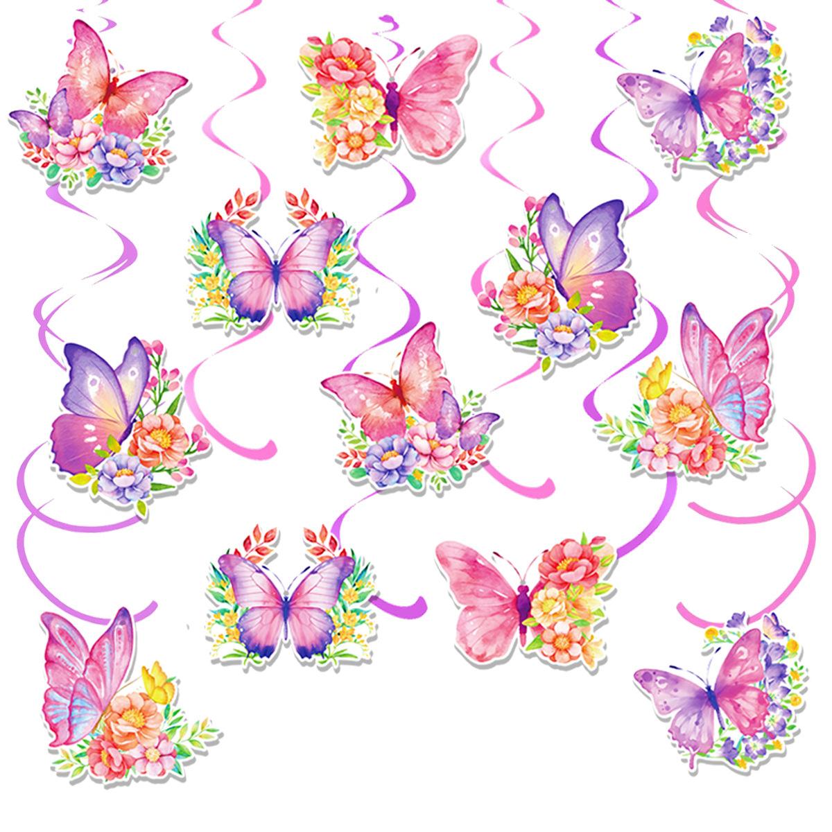 

WTEMPO Butterfly-Themed Party Decorations, Spiral Butterfly Hangings, Suitable for Butterfly-Themed Parties and Birthday Celebrations 3set разноцветный