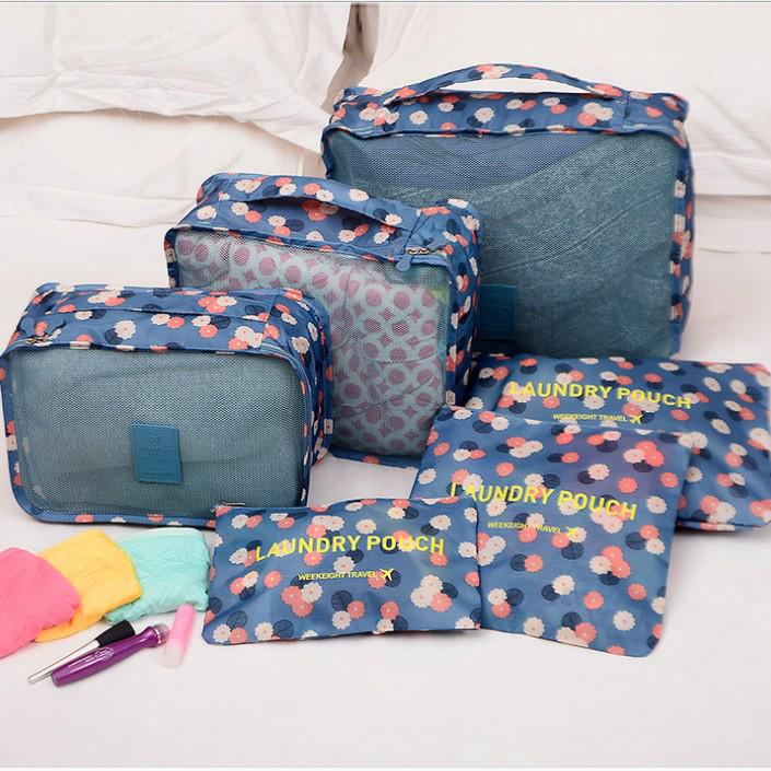 Korean Style 6-Piece Travel Organizer Set and Makeup Bag