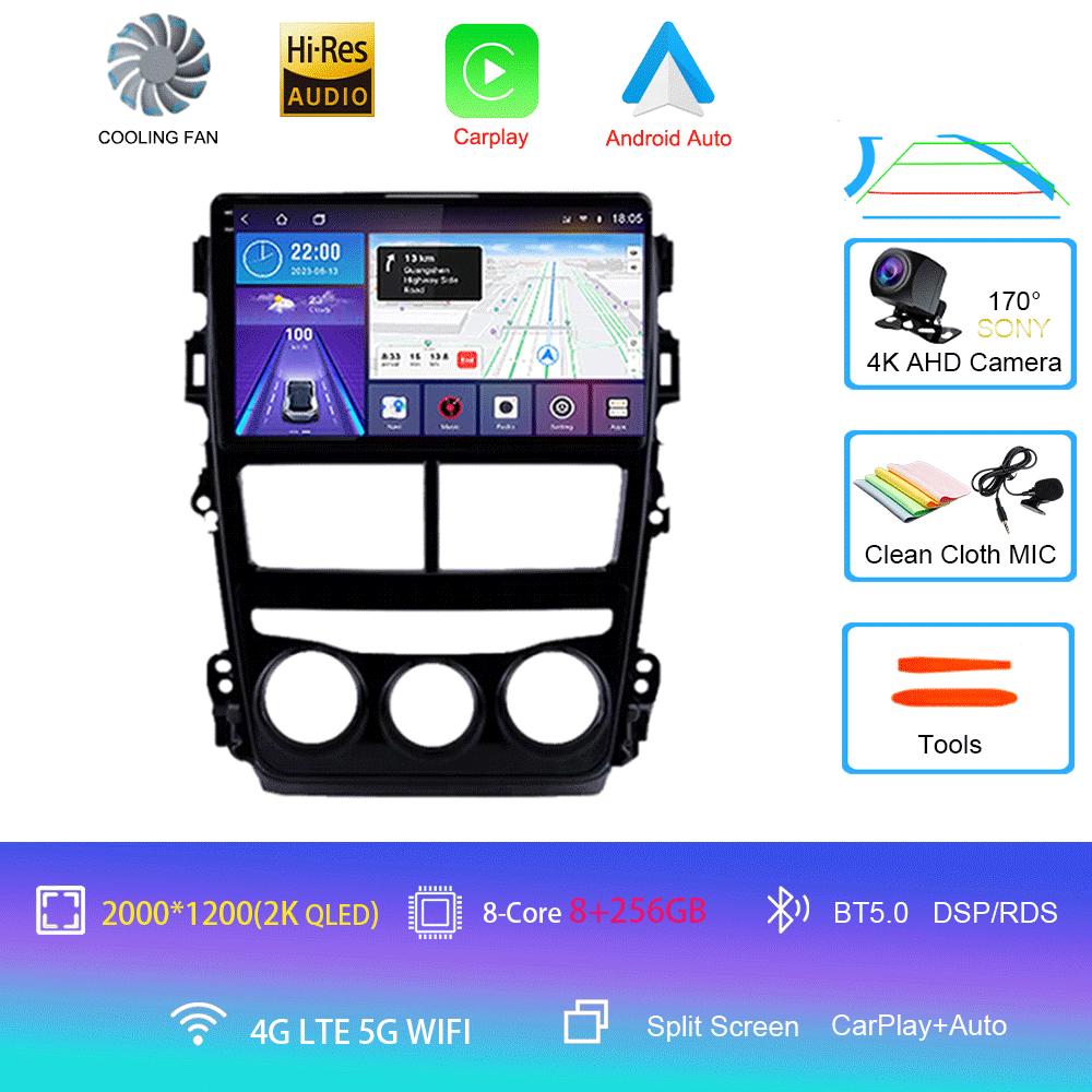 For Toyota Vios Yaris 2018 2019 2020 Car Radio Multimedia Player GPS Navigation Multimidia 2 Din Android 14 DSP No DVD